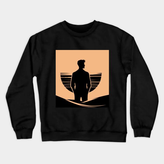 male silhouette Crewneck Sweatshirt by Pickyysen